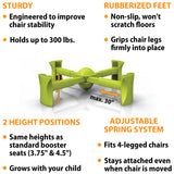 Green - KABOOST Booster Seat - Goes Under the Chair