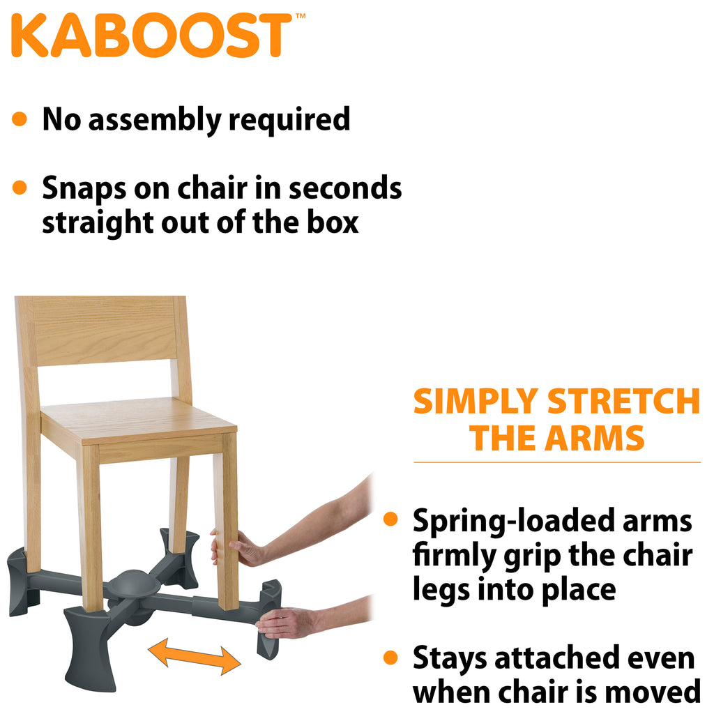 Charcoal - KABOOST Booster Seat - Goes Under the Chair