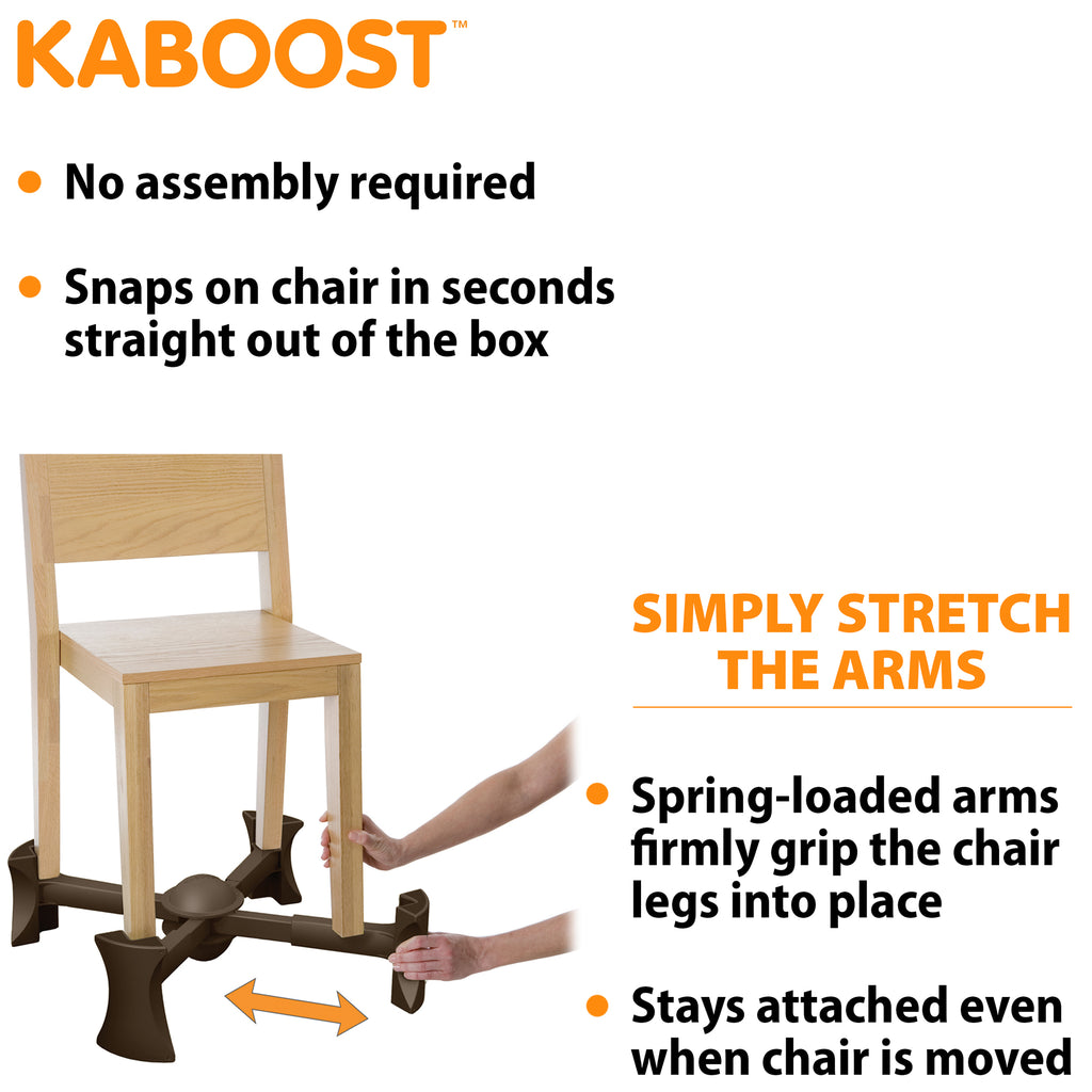 Chocolate - KABOOST Booster Seat - Goes Under the Chair