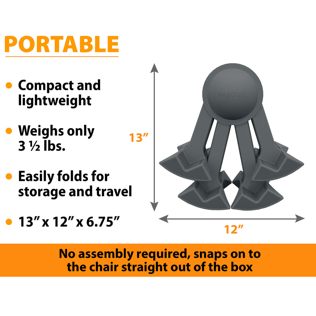 Charcoal - KABOOST Chair Booster - Goes Under the Chair